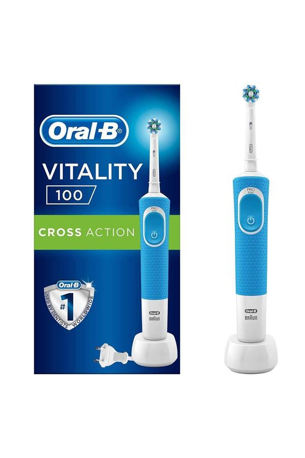 9918مسواک برقی قابل شارژ اورال بی/ D100 Rechargeable Toothbrush Cross Action Blue