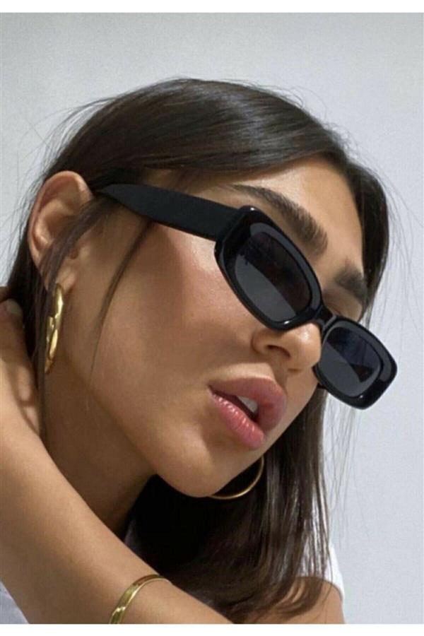 عینک آفتابی زنانه مستطیلی مربع مشکی