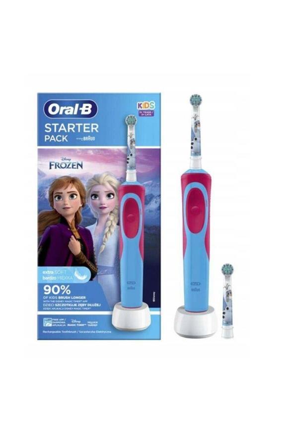 مسواک برقی قابل شارژ اورال-بی مخصوص کودکان با ضمانت اصالت کالا، مدلStarter Pack Rechargeable Toothbrush Frozen