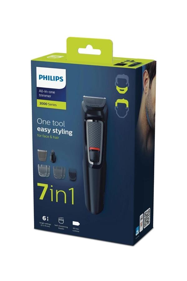 ماشین اصلاح صورت و بدن فیلیپس، با ضمانت اصالت کالا مدلMultigroom 3000 7-in-1 Series MG3720/16 Men's Grooming Set