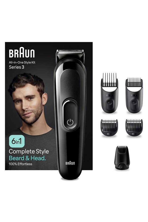 ماشین اصلاح صورت و بدن براون، با ضمانت اصالت کالا مدلSeries 3 MGK3410 All-in-One Styling Set, 6-in-1 Grooming Kit