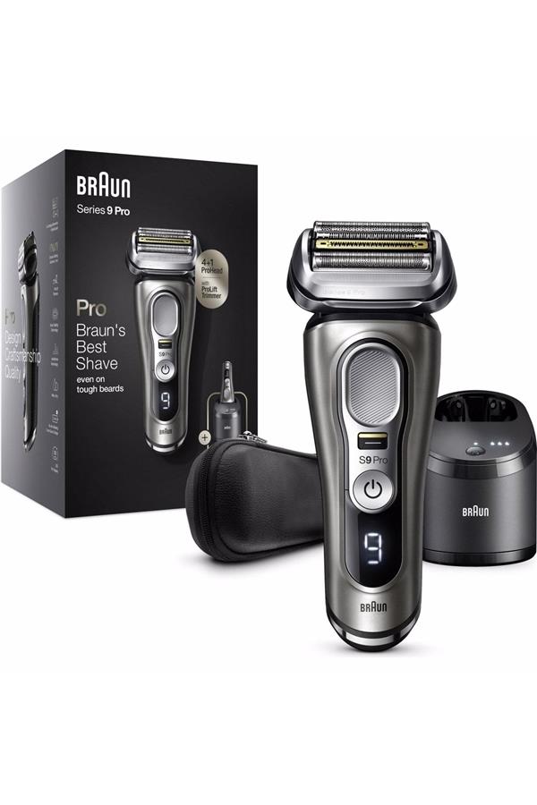 ماشین اصلاح صورت و بدن براون، با ضمانت اصالت کالا مدلSeries 9 Pro 9465cc Wet & Dry Shaver + Clean&charge + Leather Travel Case