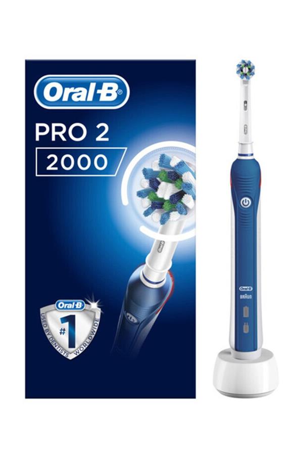 مسواک برقی اورال-بی با ضمانت اصالت کالا، مدلPro 2000 Rechargeable Toothbrush Cross Action