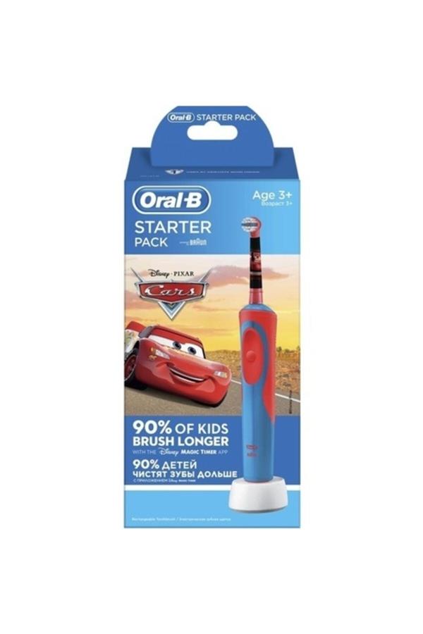 مسواک برقی قابل شارژ اورال-بی مخصوص کودکان با ضمانت اصالت کالا، مدلStarter Pack Disney Cars Kids Electric Toothbrush with Spare Head 4210201306450