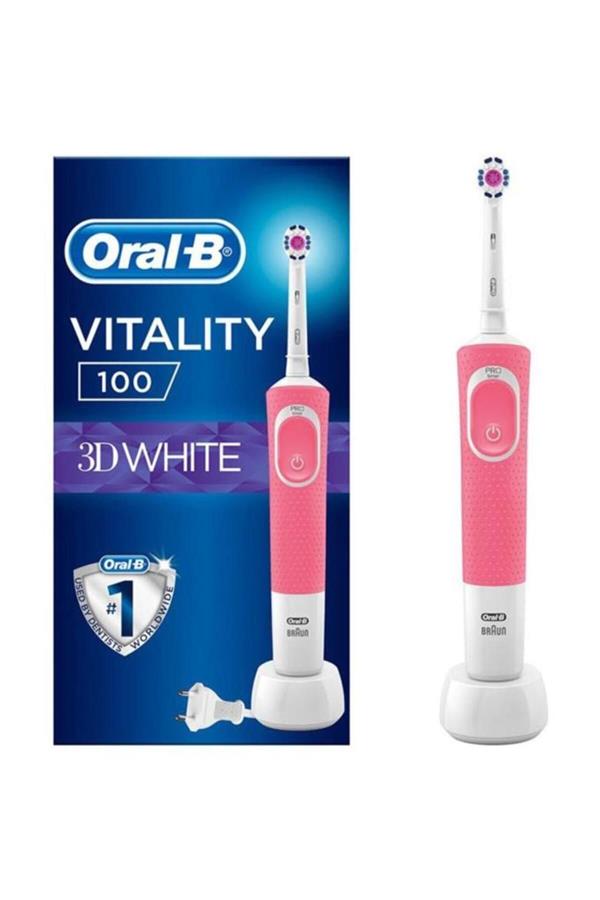 مسواک برقی قابل شارژ اورال-بی با ضمانت اصالت کالا، مدلOral B Vitality 100 3d White Pink Electric Rechargeable Toothbrush