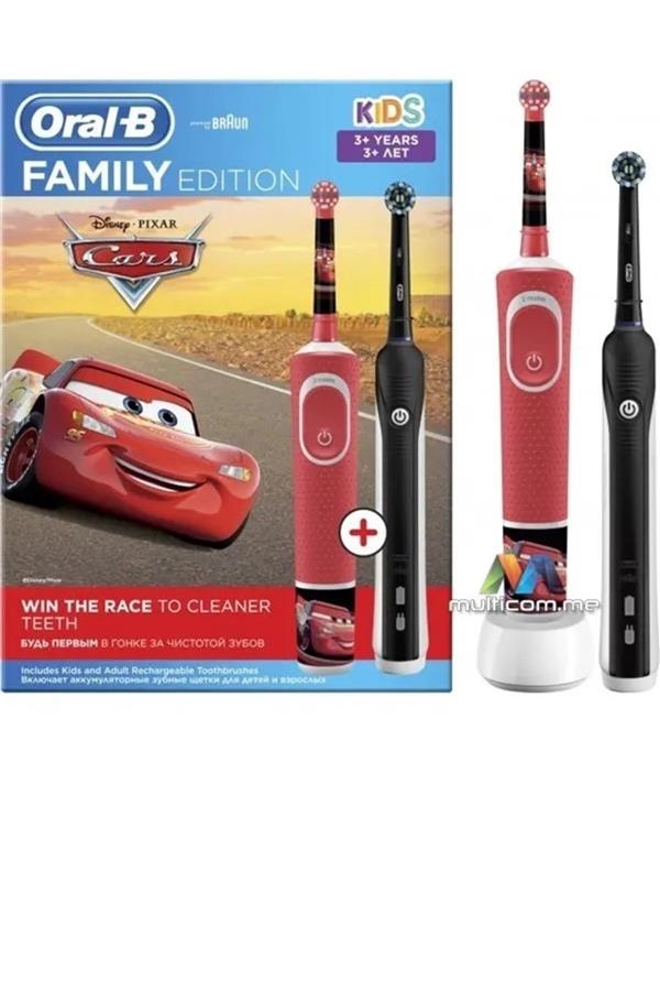 مسواک برقی قابل شارژ اورال-بی مخصوص کودکان  با ضمانت اصالت کالا، مدلFamily Pack Pro Care 700 + D100 Cars Electric Toothbrush