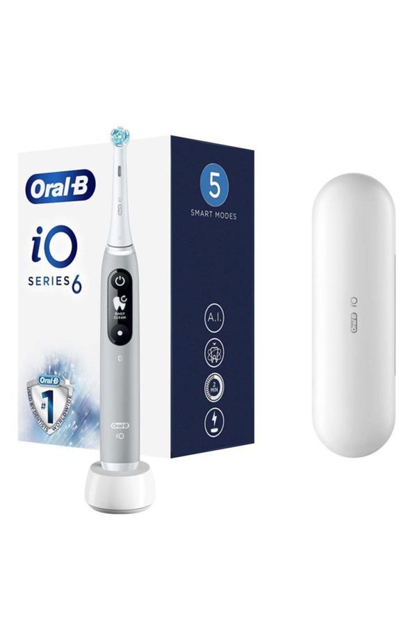 مسواک برقی قابل شارژ اورال-بی با ضمانت اصالت کالا، مدلiO 6 Rechargeable Toothbrush - Grey