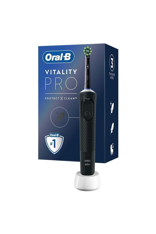 مسواک برقی قابل شارژ اورال-بی با ضمانت اصالت کالا، مدل   D103 Vitality Pro Cross Action Electric Toothbrush - Black