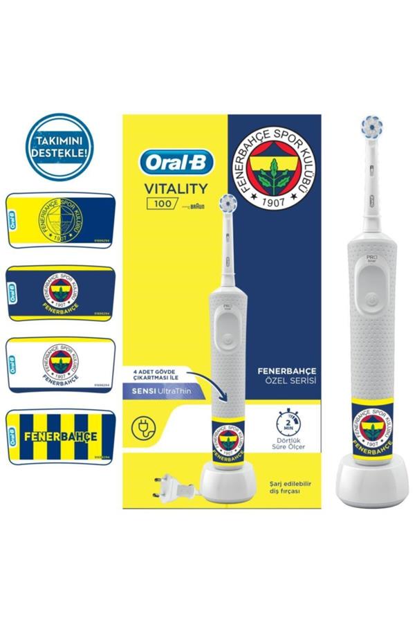 9899مسواک برقی قابل شارژ اورال بی/ D100 Rechargeable Brush Fenerbahçe Fan Pack