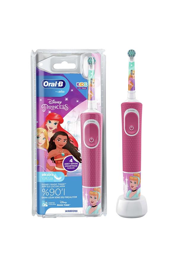 9909مسواک برقی قابل شارژ اورال بی/ D100 Children's Rechargeable Toothbrush Disney Princess